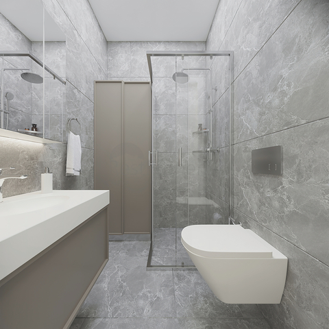 Das 2+1 Apartment im Eco-Komplex ist von Nadelwäldern in der Gegend von Dortepe am östlichen Ende von Bodrum umgeben.