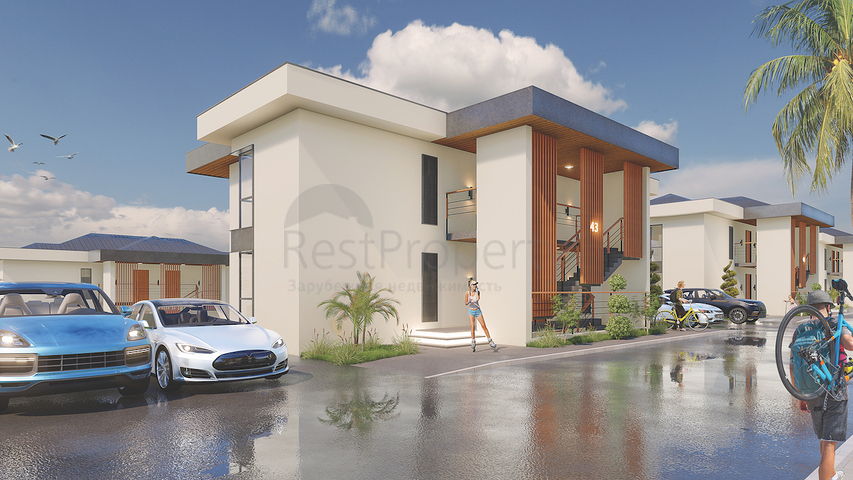 Das 2+1 Apartment im Eco-Komplex ist von Nadelwäldern in der Gegend von Dortepe am östlichen Ende von Bodrum umgeben.