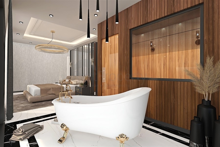 Neues Projekt einer exklusiven Villa im Stadtteil Kargicak Neues Projekt einer exklusiven Villa im Stadtteil Kargicak