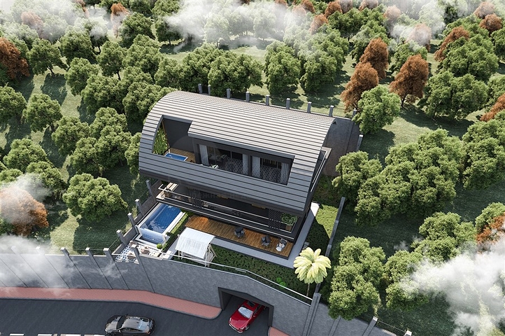 Neues Projekt einer exklusiven Villa im Stadtteil Kargicak Neues Projekt einer exklusiven Villa im Stadtteil Kargicak