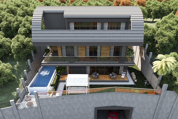 Neues Projekt einer exklusiven Villa im Stadtteil Kargicak Neues Projekt einer exklusiven Villa im Stadtteil Kargicak