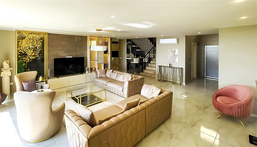 Moderne 5+1 Villa mit Meerblick im Zentrum von Alanya