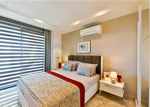 Edle 1+1 Wohnung mit Meerblick in einer hochwertigen Anlage im Stadtteil Kargicak