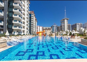 Moderne Wohnung am Meer in einer entwickelten Gegend von Alanya