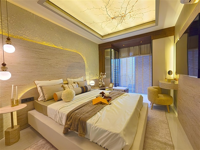 Modernes 1+1 Apartment in einem prestigeträchtigen Komplex am Meer in Turkler