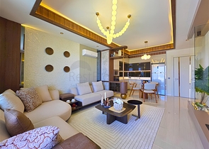 Modernes 1+1 Apartment in einem prestigeträchtigen Komplex am Meer in Turkler