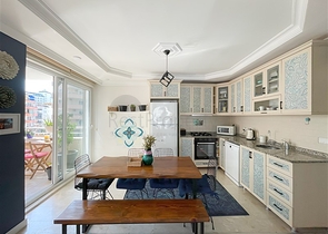 Komfortable Wohnung mit Möbeln in einer gemütlichen Gegend von Alanya