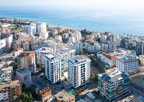 Moderne 1+1 Wohnung in einer Wohnanlage mit reicher Infrastruktur am Meer