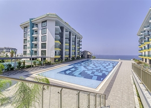 Moderne 1+1-Wohnung mit Meerblick nur 100 Meter vom Strand entfernt