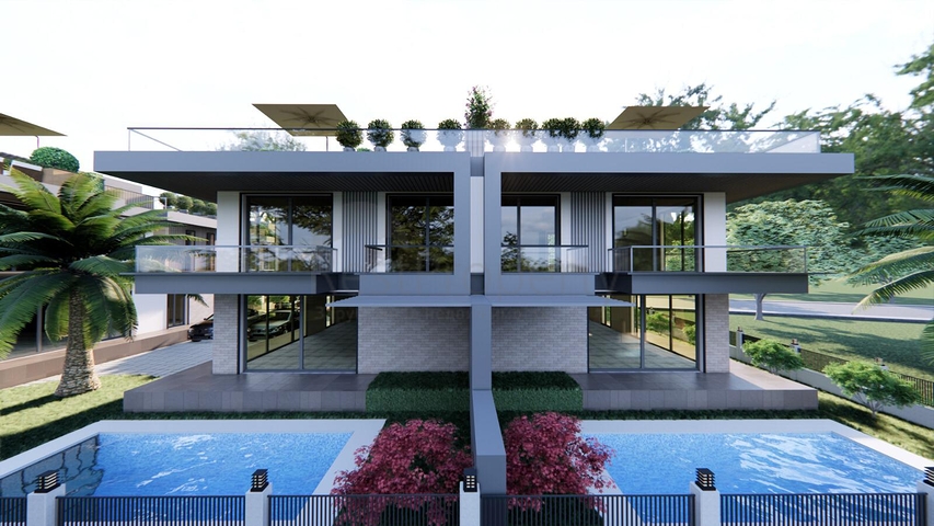 Zum Verkauf stehen 4+1-Villen in der Region Doshemealty - Antalya zur Verfügung 