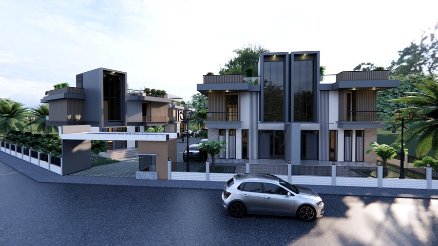 Zum Verkauf stehen 4+1-Villen in der Region Doshemealty - Antalya zur Verfügung 