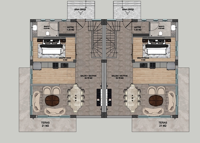 Zum Verkauf stehen 4+1-Villen in der Region Doshemealty - Antalya zur Verfügung 