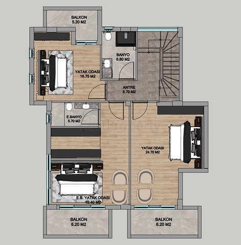Zum Verkauf stehen 4+1-Villen in der Region Doshemealty - Antalya zur Verfügung 