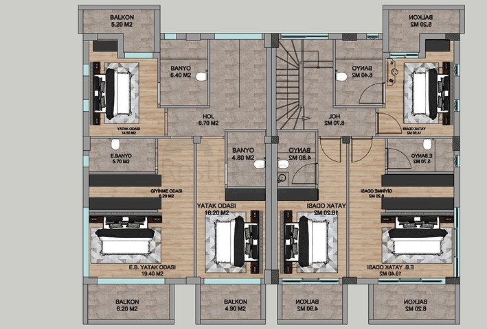 Zum Verkauf stehen 4+1-Villen in der Region Doshemealty - Antalya zur Verfügung 