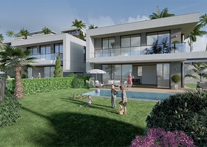 Moderne Villa mit Panoramablick auf das Meer in Kargicak