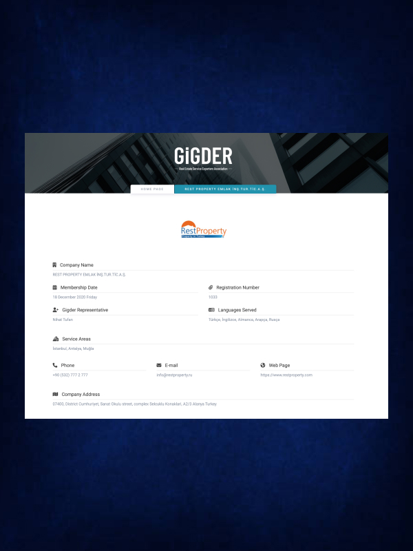 Членство RestProperty в GİGDER